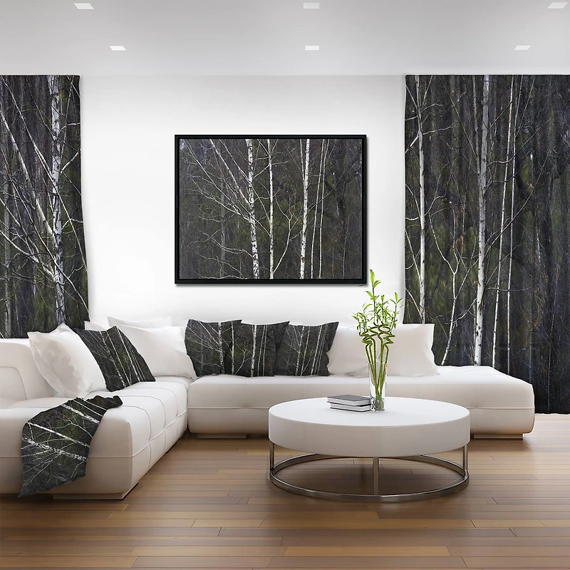 Designart - Black and White Birch Forest