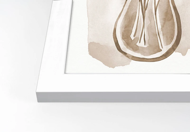 Flowing Floral Vase White Framed Print Under Plexiglass