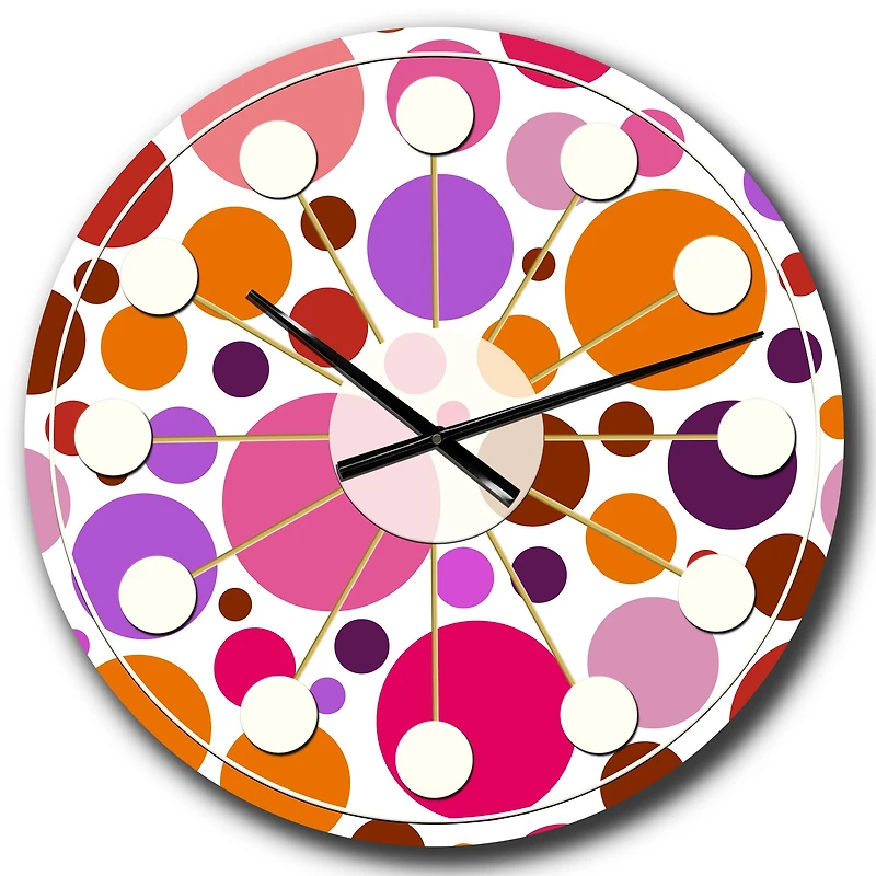 Designart 'Abstract Geometric Circular Retro Ii Mid-Century Modern Wall Clock