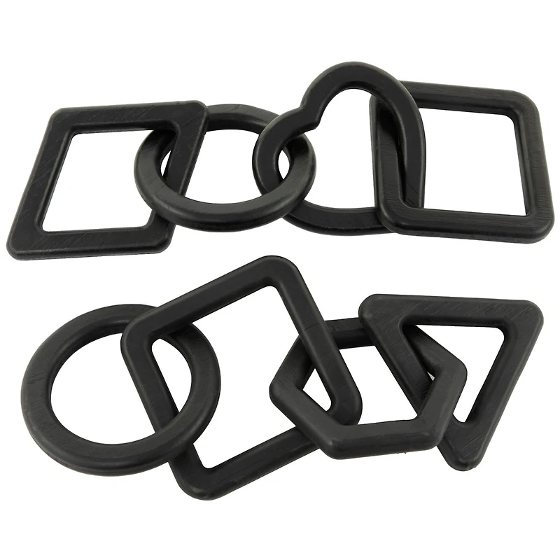 CosmoLiving by Cosmopolitan Black Geometric Wood-Inspired Chain Sculpture Set