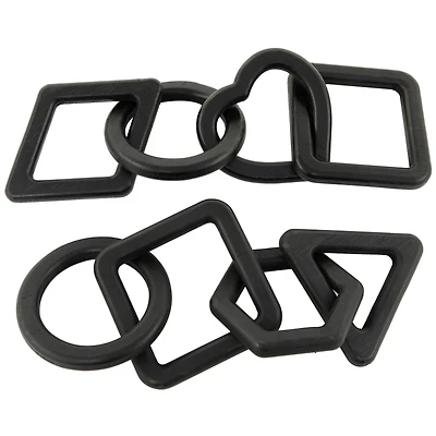 CosmoLiving by Cosmopolitan Black Geometric Wood-Inspired Chain Sculpture Set