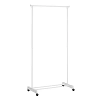 Honey Can Do White Portable Metal Clothes Rack with Bottom Shelf
