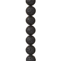 Black Natural Lava Round Beads, 12mm by Bead Landing™