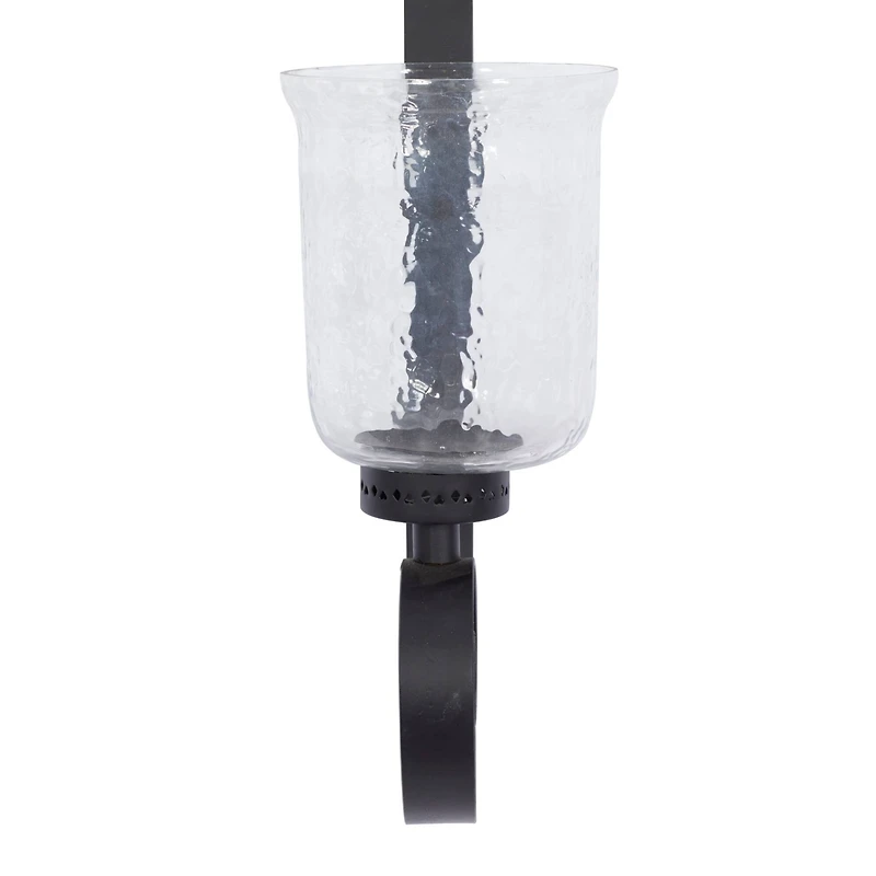 Black Iron Traditional Candle Wall Sconce, 31" x 9" x 7"