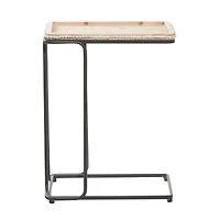 26" Beaded Edge Iron Accent Table