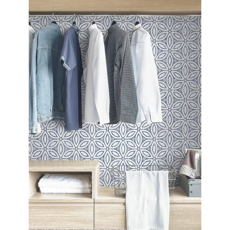 NuWallpaper Blue Hepatica Petal Peel & Stick String Wallpaper