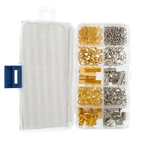 John Bead 10 Slots Rectangle Gold & Silver Jewelry Making Assortment Box Kit, 320ct. 