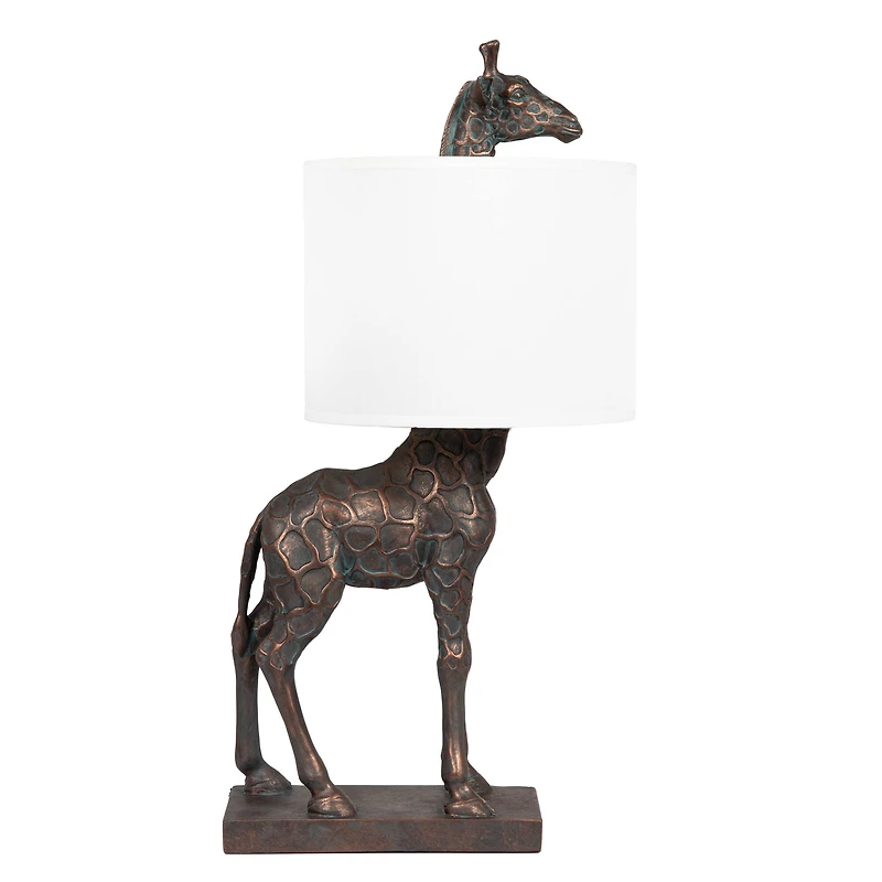 Hello Honey® 28" Bronze Giraffe Table Lamp with Linen Shade