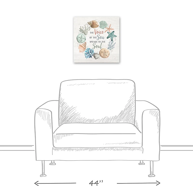 Voice Of The Sea Wreath Canvas Wall Art