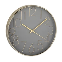 Hello Honey® 12" Gray & Gold Aureate Hour Wall Clock