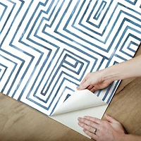 RoomMates Blue Warren Peel & Stick Wallpaper