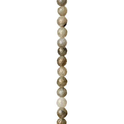 12 Pack: White Labradorite Silverite Faceted Round Beads, 6mm by Bead Landing®