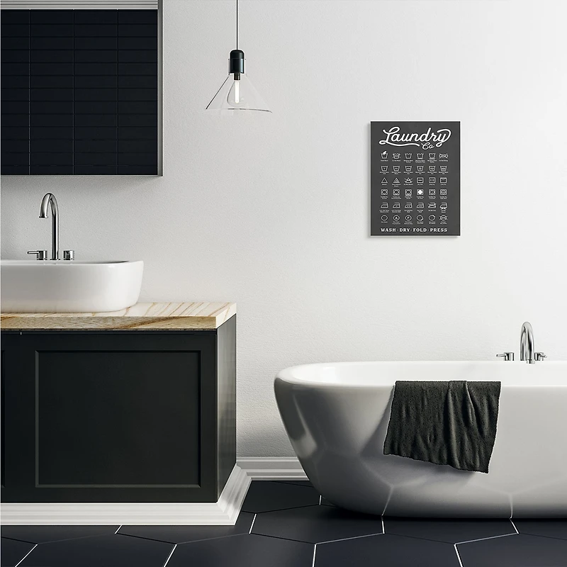 Stupell Industries Laundry Business Symbols Chart Simple Shapes Canvas Wall Art