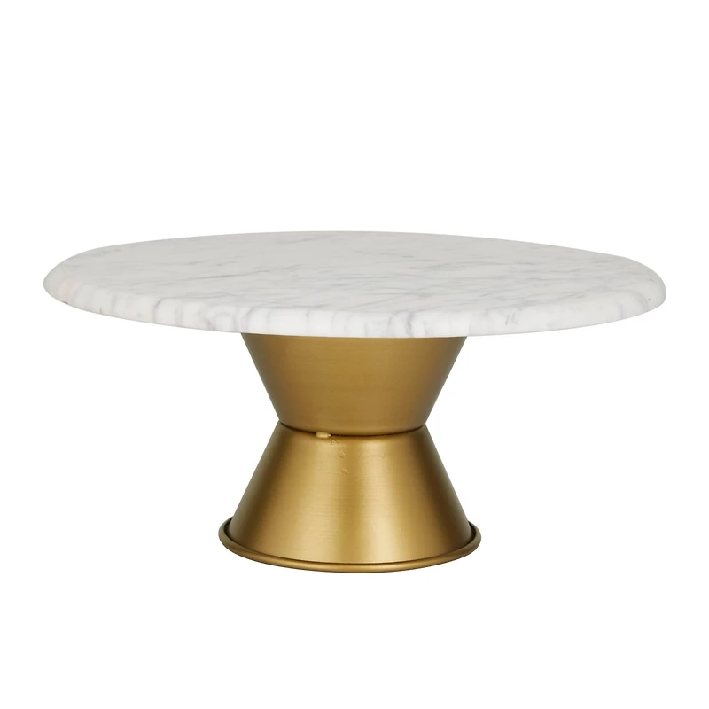 White Glam Cake Stand, 14" x 14" x 6"