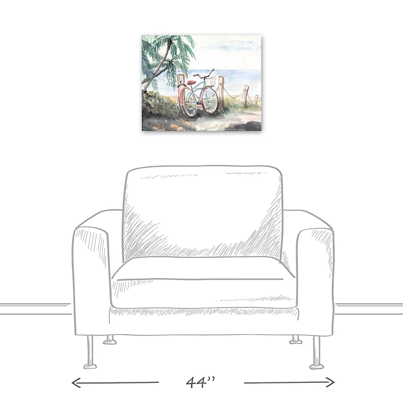 Beach Bike 20" x 16" Canvas Wall Art