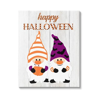 Stupell Industries Happy Halloween Seasonal Gnomes Canvas Wall Art