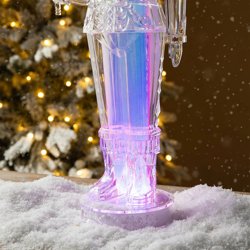 Glitzhome® 18" Acrylic Lighted Tabletop Nutcracker Figurine