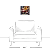 Santa and Mrs. Claus Cozy Fire 12" x 12" Canvas Wall Art
