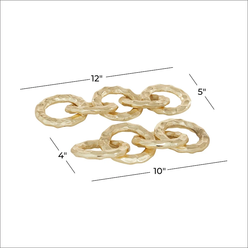 CosmoLiving by Cosmopolitan Gold Aluminum Chain Sculpture Set