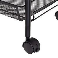 Honey Can Do Black 4-Tier Metal Rolling Cart with Trays
