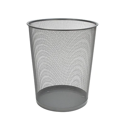Organize It All Silver Mesh Round Wastebasket