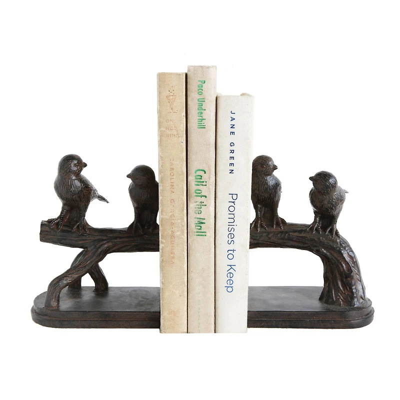 Hello Honey® 6'' Resin Birds on a Branch Bookends Set