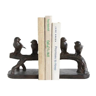 Hello Honey® 6'' Resin Birds on a Branch Bookends Set
