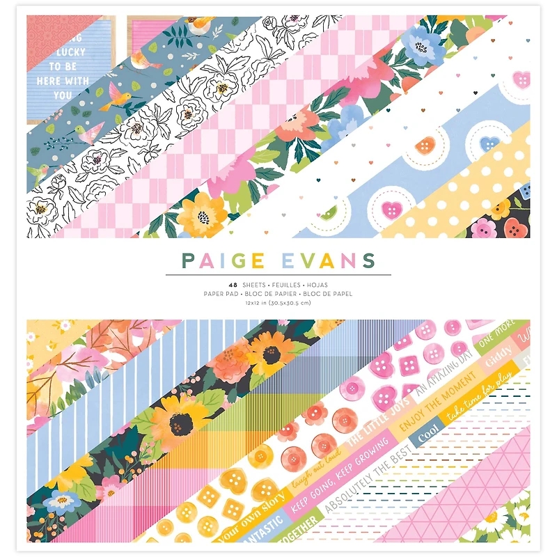 American Crafts Paige Evans Garden Shoppe Single-Sided Paper Pad, 12" x 12"