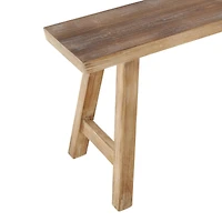 Wood Slim Distressed Bench Set