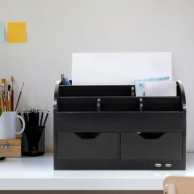 American Art Décor™ Space Saving Desk Organizer with USB Port
