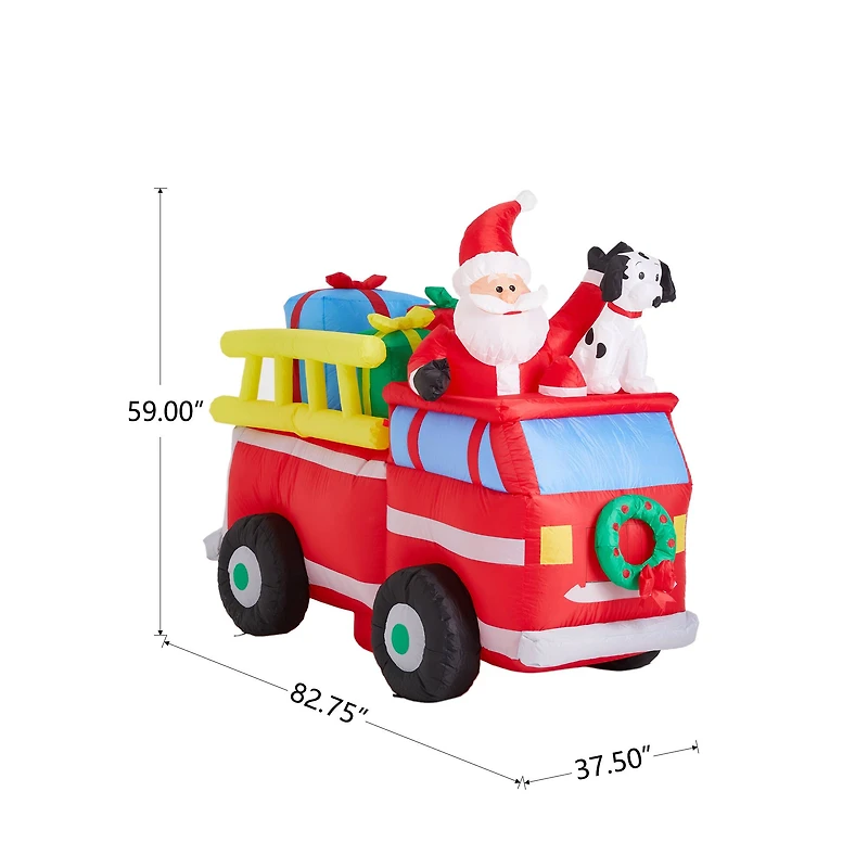 Glitzhome® 7ft. Inflatable Santa in Truck With Lights