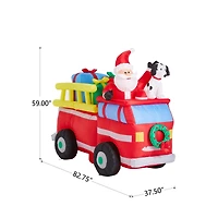 Glitzhome® 7ft. Inflatable Santa in Truck With Lights