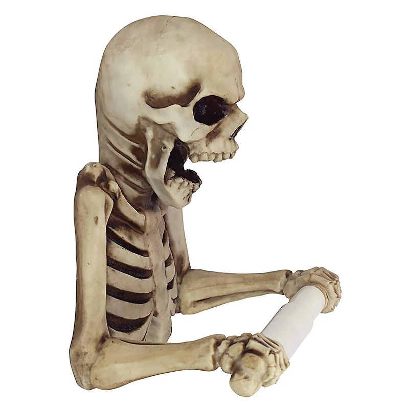 Design Toscano 9.5" Bone Dry Skeleton Bathroom Toilet Paper Holder