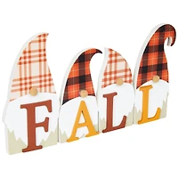 Plaid Gnomes Fall Harvest Wooden Sign - 10"