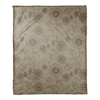 Sunflower Icons Coral Fleece Blanket