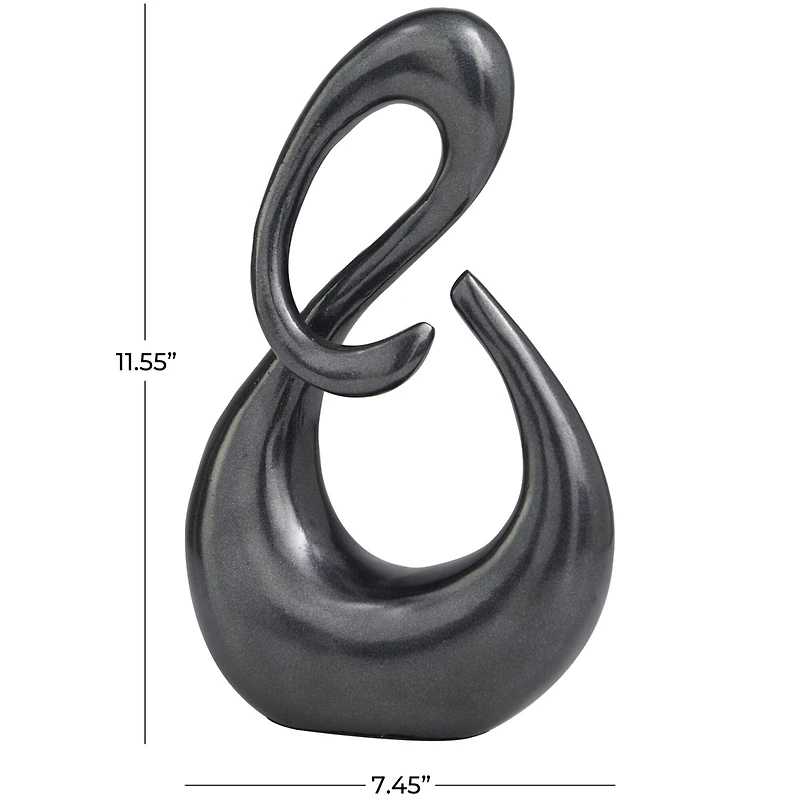 11.5" Dark Gray Aluminum Swirl Sculpture