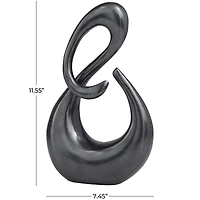 11.5" Dark Gray Aluminum Swirl Sculpture