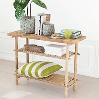 Hello Honey® Natural Tall Bamboo Accent Table with 2 Shelves