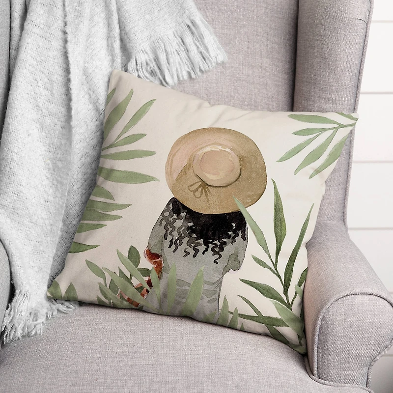 Sunhat Scene 18" x 18" Throw Pillow