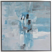 Blue Wood Contemporary Framed Wall Art 40" x 39" x 2"