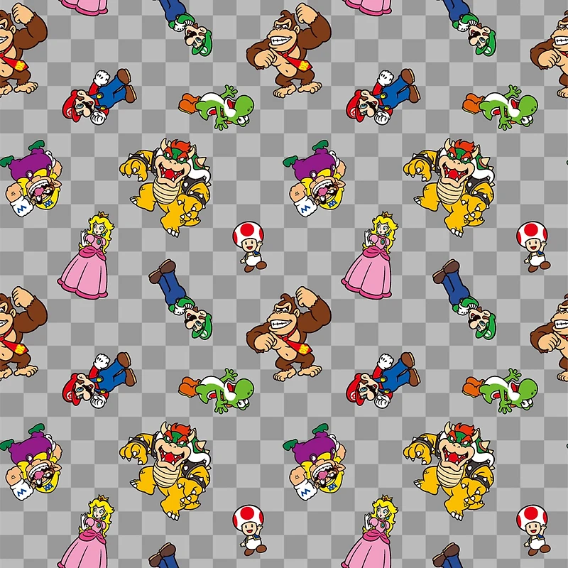 Nintendo® Characters Checker Toss Cotton Fabric