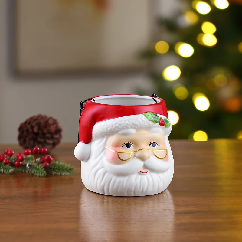 5" Santa Claus Nostalgic Ceramic Container