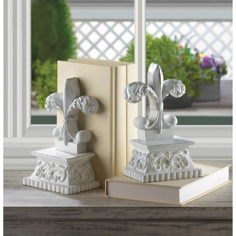 8.5" Fleur-De-Lis Decorative Bookends