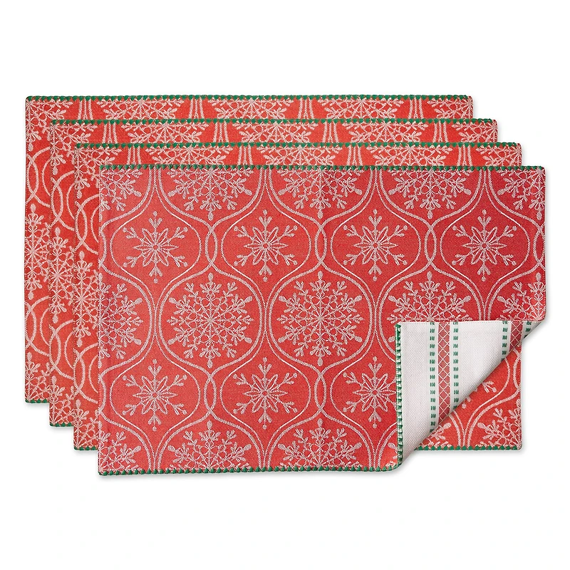 DII® Joyful Snowflakes Jacquard Placemats, 4ct.