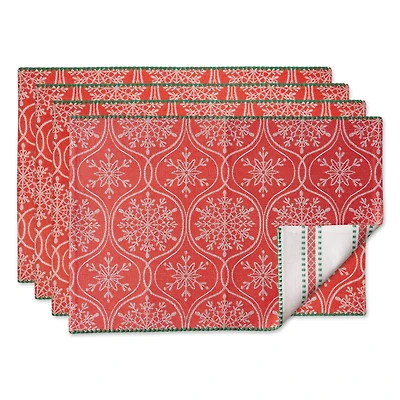 DII® Joyful Snowflakes Jacquard Placemats, 4ct.