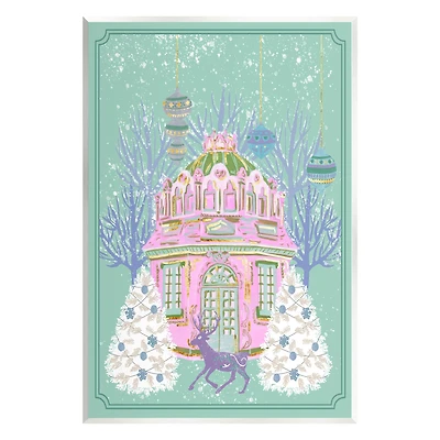 Stupell Industries Vintage Pastel Holiday Reindeer Wall Plaque Art