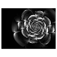 Designart - Fractal Silver Rose in Dark