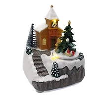 Wizardi 3" Snowy Church Christmas Village Decoration