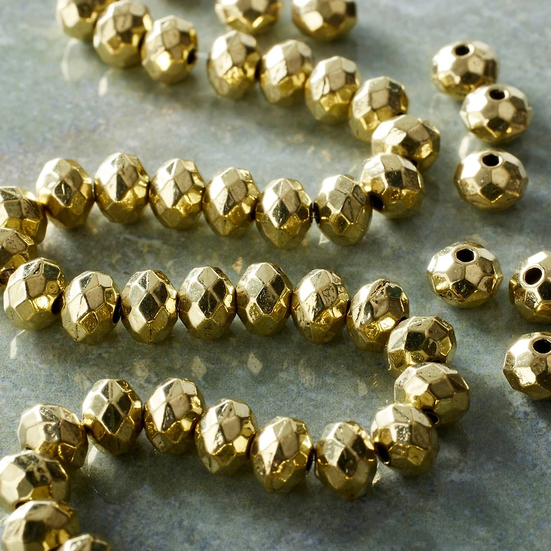 12 Pack: Hamilton Gold Antique Metal Rondelle Beads, 6mm by Bead Landing™