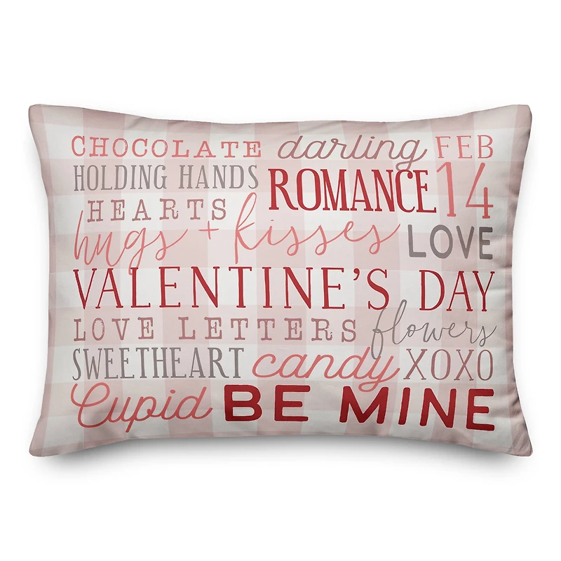 Valentine's Day Words Rectangle Throw Pillow